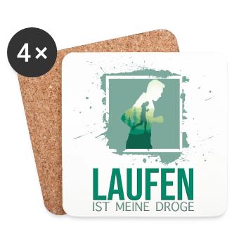 Laufen ist meine Droge - Untersetzer (4er-Set) - Weiß - Vorne