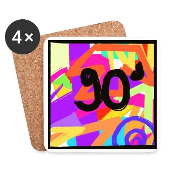 Retro style 90s design - Coasters (set of 4) - white - Front