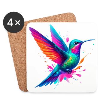 Colibri - Dessous de verre (lot de 4) - blanc - Devant