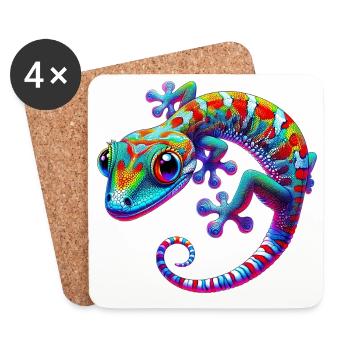 Gecko - Coasters (set of 4) - white - Front