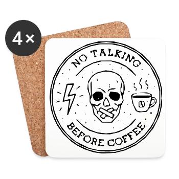 no talking coffee - Coasters (set of 4) - white - Front