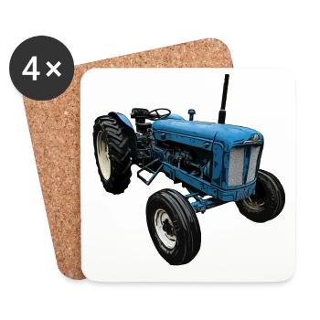 Super Tracteur - Dessous de verre (lot de 4) - blanc - Devant