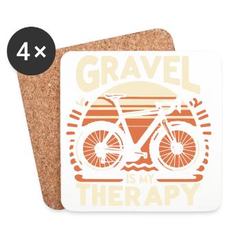 Gravelbike Therapie T-Shirt - Untersetzer (4er-Set) - Weiß - Vorne