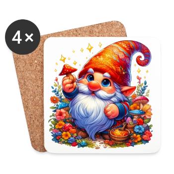 Gnome Goblin Elf - Coasters (set of 4) - white - Front