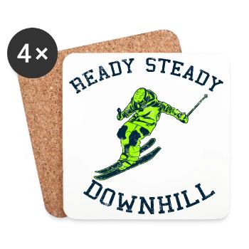 Skier Saying - Coasters (set of 4) - white - Front