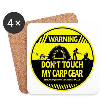 Carp warning - Coasters (set of 4) - white - Front