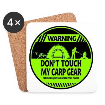 Carp warning - Coasters (set of 4) - white - Front