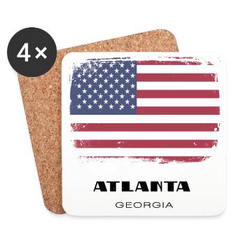 Atlanta, Georgia, USA - Untersetzer (4er-Set) - Weiß - Vorne