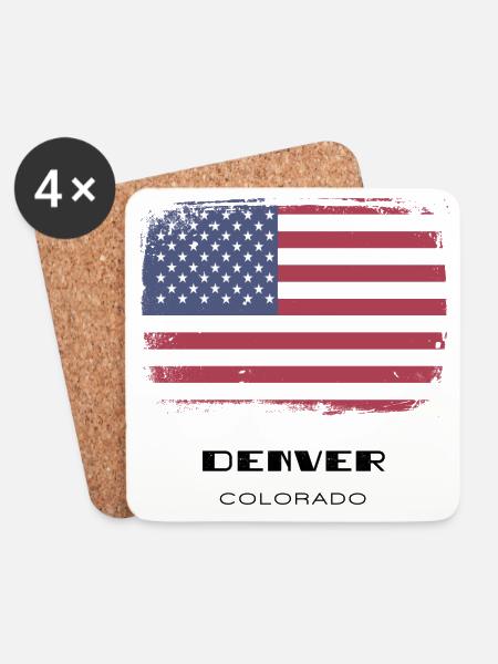 Denver, Colorado, USA - Coasters (set of 4) - white