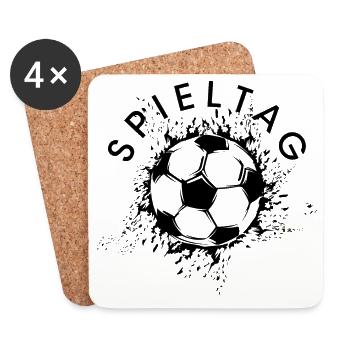 Gameday League Football Player Équipe Fans icône - Dessous de verre (lot de 4) - blanc - Devant