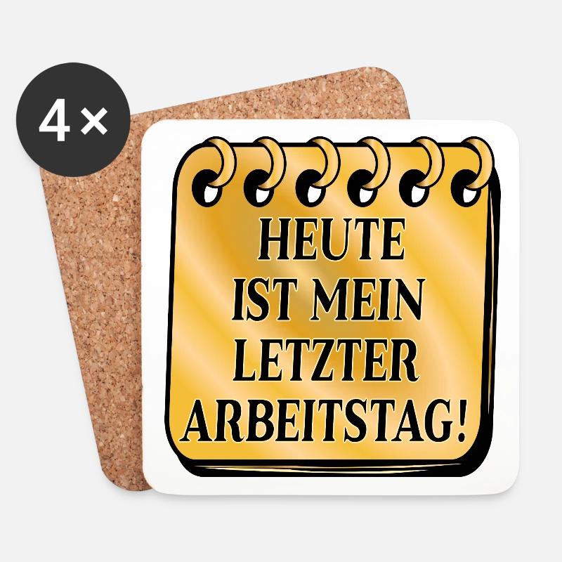 ABSCHIED KOLLEGEN - LETZTER ARBEITSTAG - Untersetzer (4er-Set) - Weiß