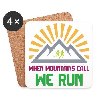 Trailrunner - Wenn die Berge rufen - wir laufen - Untersetzer (4er-Set) - Weiß - Vorne