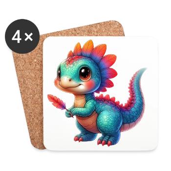 Dinosaur - Coasters (set of 4) - white - Front