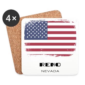 Nevada, États-Unis - Dessous de verre (lot de 4) - blanc - Devant