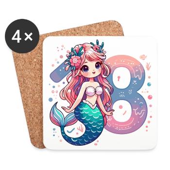 18 ans sirène doux cadeau d’anniversaire - Dessous de verre (lot de 4) - blanc - Devant