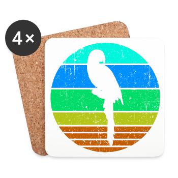 Bird, Parrot, Animal Lover, Pet, Jungle, Animal - Coasters (set of 4) - white - Front