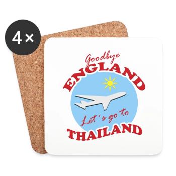 Thaïlande Voyage Adieu Conception d’Avion - Dessous de verre (lot de 4) - blanc - Devant