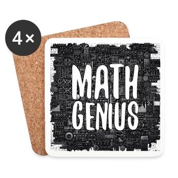 Mathe-Genie Mathematik Genie Mathe Geschenk - Untersetzer (4er-Set) - Weiß - Vorne