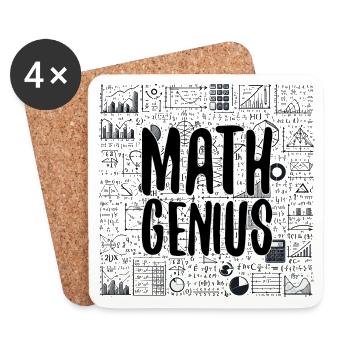 Mathe-Genie Mathematik Genie Mathe Geschenk - Untersetzer (4er-Set) - Weiß - Vorne