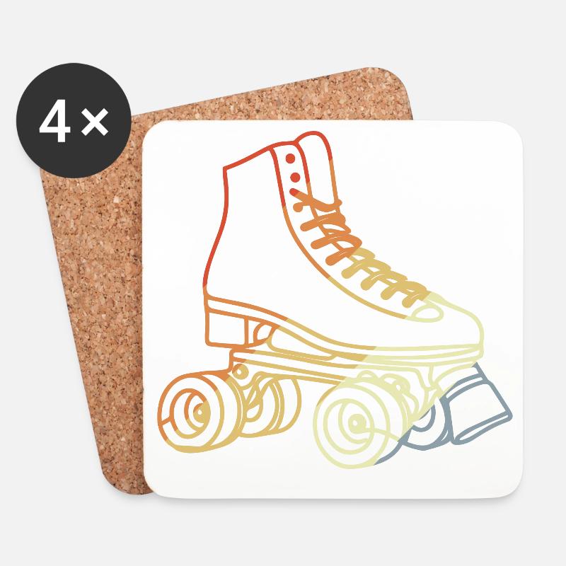 Rollschuhe Skizze - Untersetzer (4er-Set) - Weiß