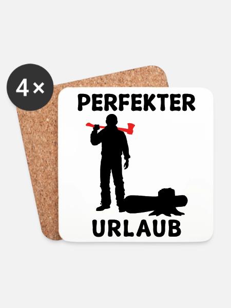 Holzfäller Statement Axt holz Holzarbeit Förster - Untersetzer (4er-Set) - Weiß
