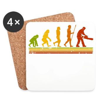 Forestier Bûcheron Evolution Bois de chauffage - Dessous de verre (lot de 4) - blanc - Devant