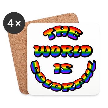 WorldColorful 3 - Coasters (set of 4) - white - Front