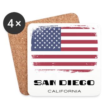 San Diego, California, USA - Untersetzer (4er-Set) - Weiß - Vorne