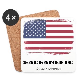 Sacramento, California, USA - Coasters (set of 4) - white - Front