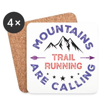 Trail Running - Mountains Are Calling - Coasters (set of 4) - white - Front