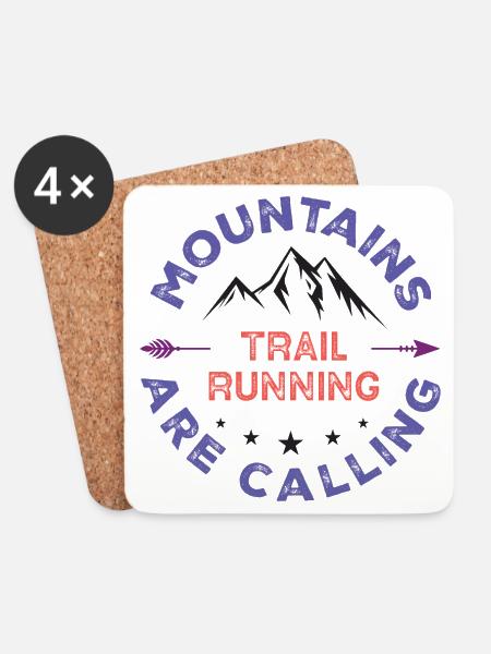 Trailrunning - Berge rufen - Untersetzer (4er-Set) - Weiß