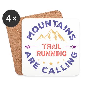 Trail Running - Mountains Are Calling - Coasters (set of 4) - white - Front