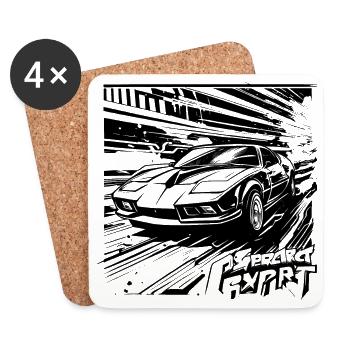 CAR_01 - Coasters (set of 4) - white - Front