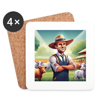 Agriculture, Farmer, Farmer, Countryside - Coasters (set of 4) - white - Front