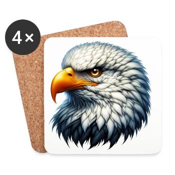 Adler - Untersetzer (4er-Set) - Weiß - Vorne