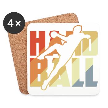 Vintage Handball - Untersetzer (4er-Set) - Weiß - Vorne