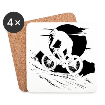 Cyclist Illustration - Coasters (set of 4) - white - Front
