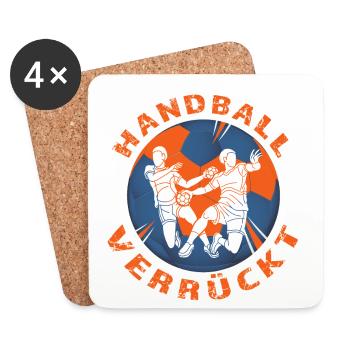 Handball verrückt - Untersetzer (4er-Set) - Weiß - Vorne