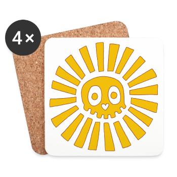 Sunny Skull - Coasters (set of 4) - white - Front