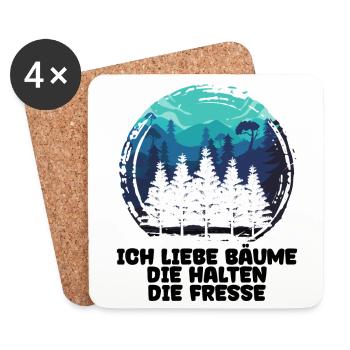 Déclaration forestière arbre bûcheron bois boiseries - Dessous de verre (lot de 4) - blanc - Devant