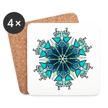Snowflake - Coasters (set of 4) - white - Front