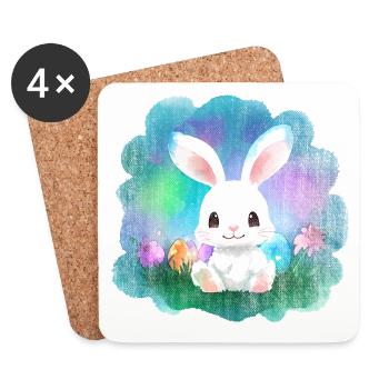 Easter Bunny Bunny Easter Eggs Eggs - Coasters (set of 4) - white - Front