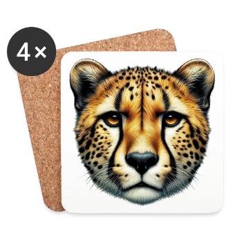 Gepard - Untersetzer (4er-Set) - Weiß - Vorne