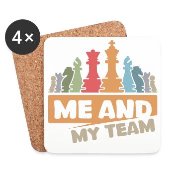 Chess retro cool saying team vintage chess piece - Coasters (set of 4) - white - Front