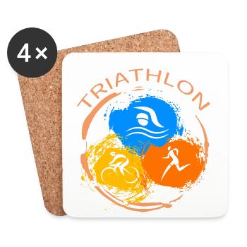 Triathlon - Untersetzer (4er-Set) - Weiß - Vorne