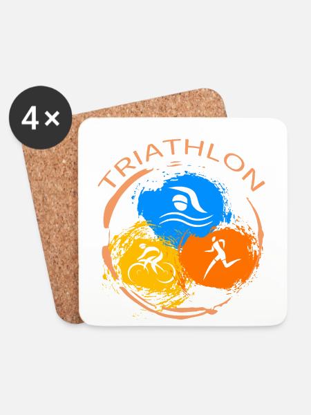 Triathlon - Untersetzer (4er-Set) - Weiß