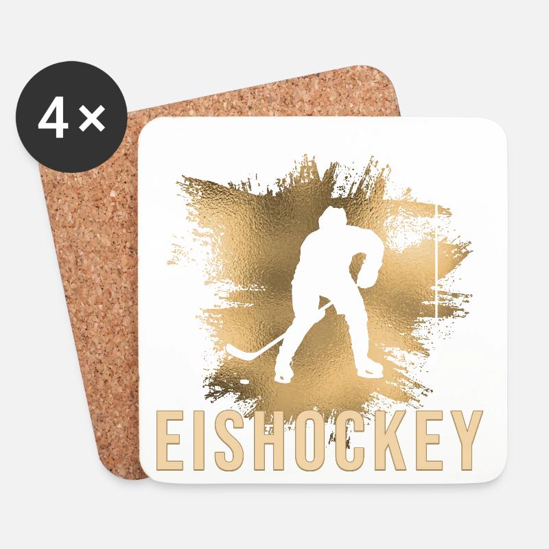 Eishockey - Untersetzer (4er-Set) - Weiß