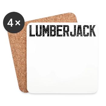 Woodwork Lumberjack Saying Tree Feller Solid Meter - Coasters (set of 4) - white - Front