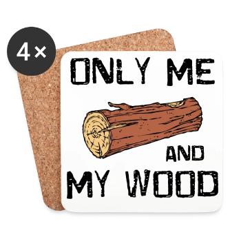 Woodland Wood Statement Lumberjack Woodwork - Coasters (set of 4) - white - Front