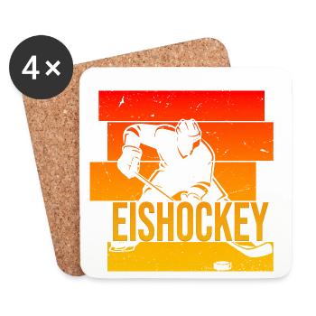 Eishockey - Untersetzer (4er-Set) - Weiß - Vorne